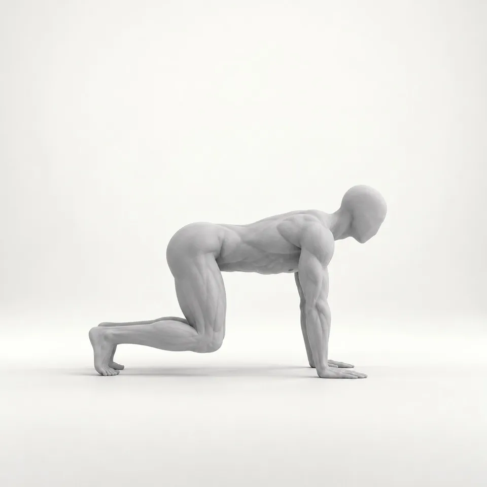 Bear-to-pike knee extensions. Position 1 of 2